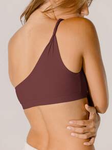 Aralina Leisurewear Minimalist Soft Stretch One-Shoulder Active Summer Workout Tank Top