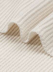 Manfinity Hypemode Men's Relaxed Fit Casual Simple Color-Blocking Ribbed Knit Sweater,Casual Knitted Polo Men