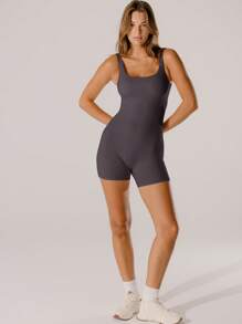 Aralina Leisurewear Active 粉彩粉色紧身塑身衣运动连体衣 - 深灰色 - 查看 10