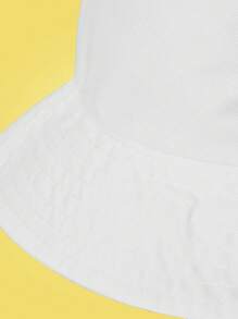 TOM & JERRY X SHEIN Heart & Cartoon Mouse Print White Bucket Hat - White - View 4