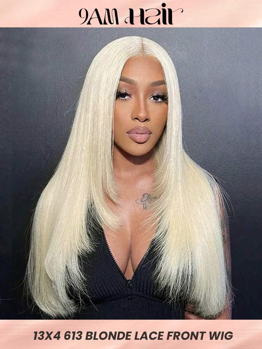 613金色蕾絲前人髮假髮