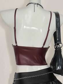 SHEIN ICON Top de tipo bandeau con flecos y textura de tela, de estilo occidental versátil