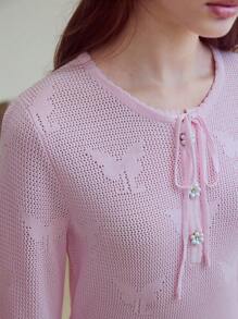 MOTF STUDIO JACQUARD DUAL POCKET SWEATER DRESS - Pink - View 2