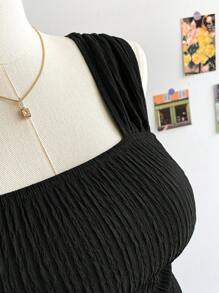 SHEIN Privé Débardeur simple et polyvalent en couleur unie pour femmes grandes tailles, élégant pour l'extérieur, les sorties, les vêtements printemps/été