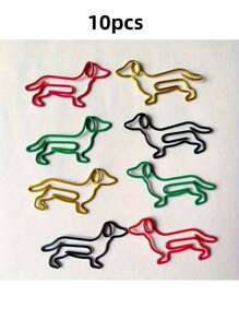 SHEIN Basic living 10/20/30 Pieces Of Colorful Sausage Dog Shaped Paper Clips, Creative Stationery, Office Supplies, Dog Paper Clips, Graffiti Dog Items - Multicolor - View 7