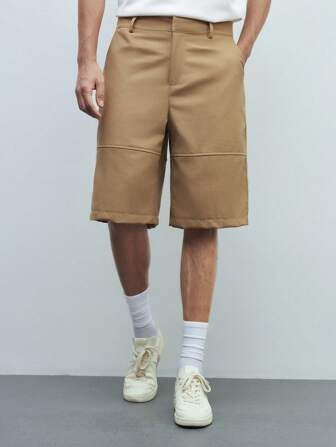 Maija Men's Casual Solid Color Straight Leg Shorts For Summer