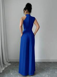 Firerie Women's Turtleneck Sleeveless Wide Leg Jumpsuit - Royal Blue - View 2