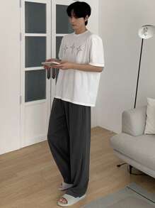 DAZY Summer Geometric Pattern T-Shirt And Men's Loungewear Set Pajama - Multicolor - View 7