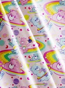 SHEIN X Care Bears Tricou cu imprimeu complet pentru fetiță din desene animate pentru vară