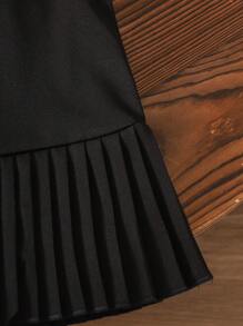 SHEIN 女婴夏装，可爱彼得潘领无袖公主裙，适合女婴 - 黑色 - 查看 7