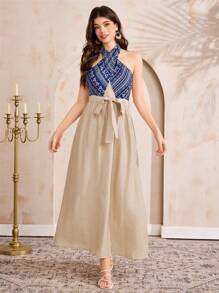 Al Najma Conservative Casual Dress And Robe Ladies Suit - Navy Blue - View 6