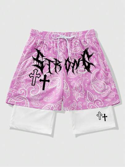 Street Life Pantalones cortos góticos con estampado para hombres, aptos para uso diario, primavera/verano, Halloween