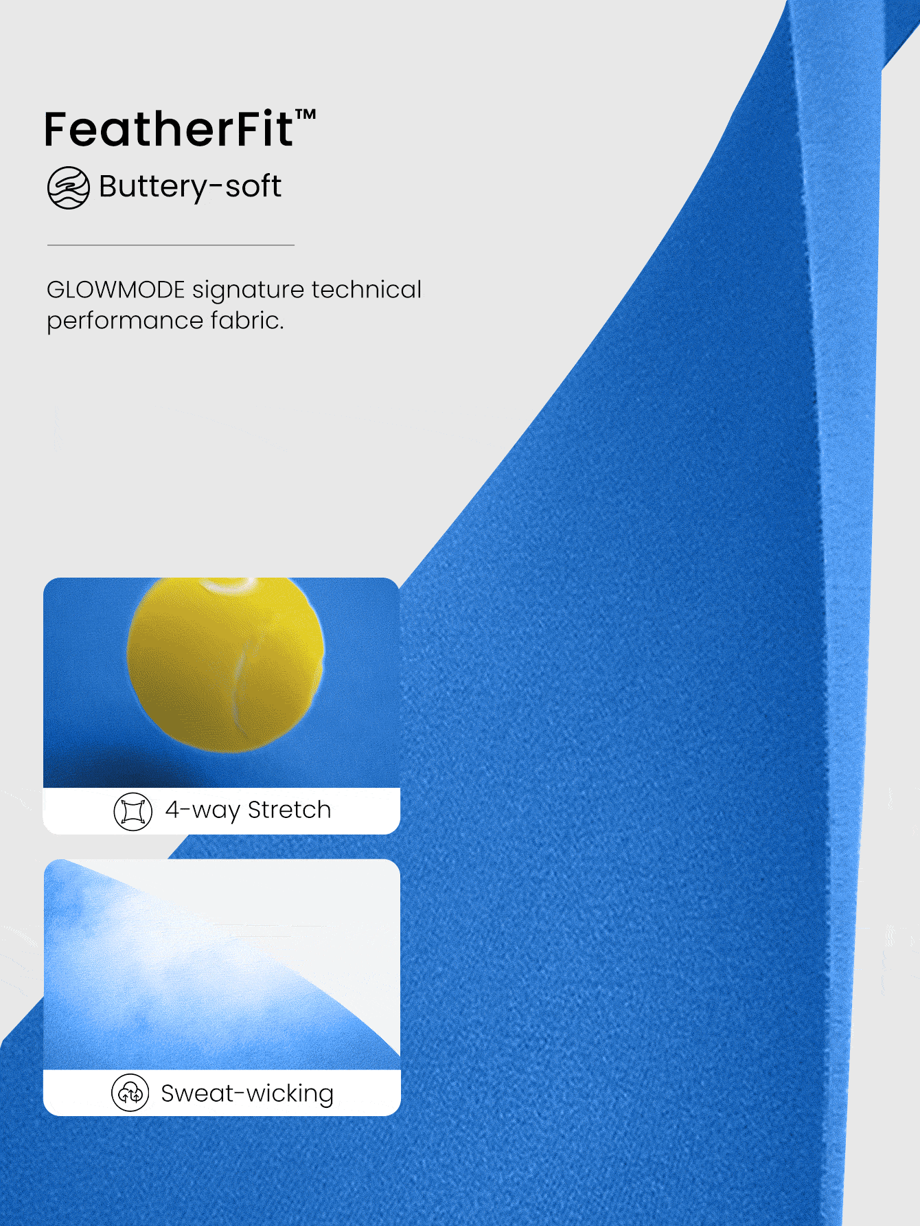 GLOWMODE 4.3 英寸 FeatherFit™ Power Play 收腹交叉绑带背部连体衣 低冲击瑜伽普拉提工作室日常休闲装 可拆卸罩杯 - Blue Power - 查看 5