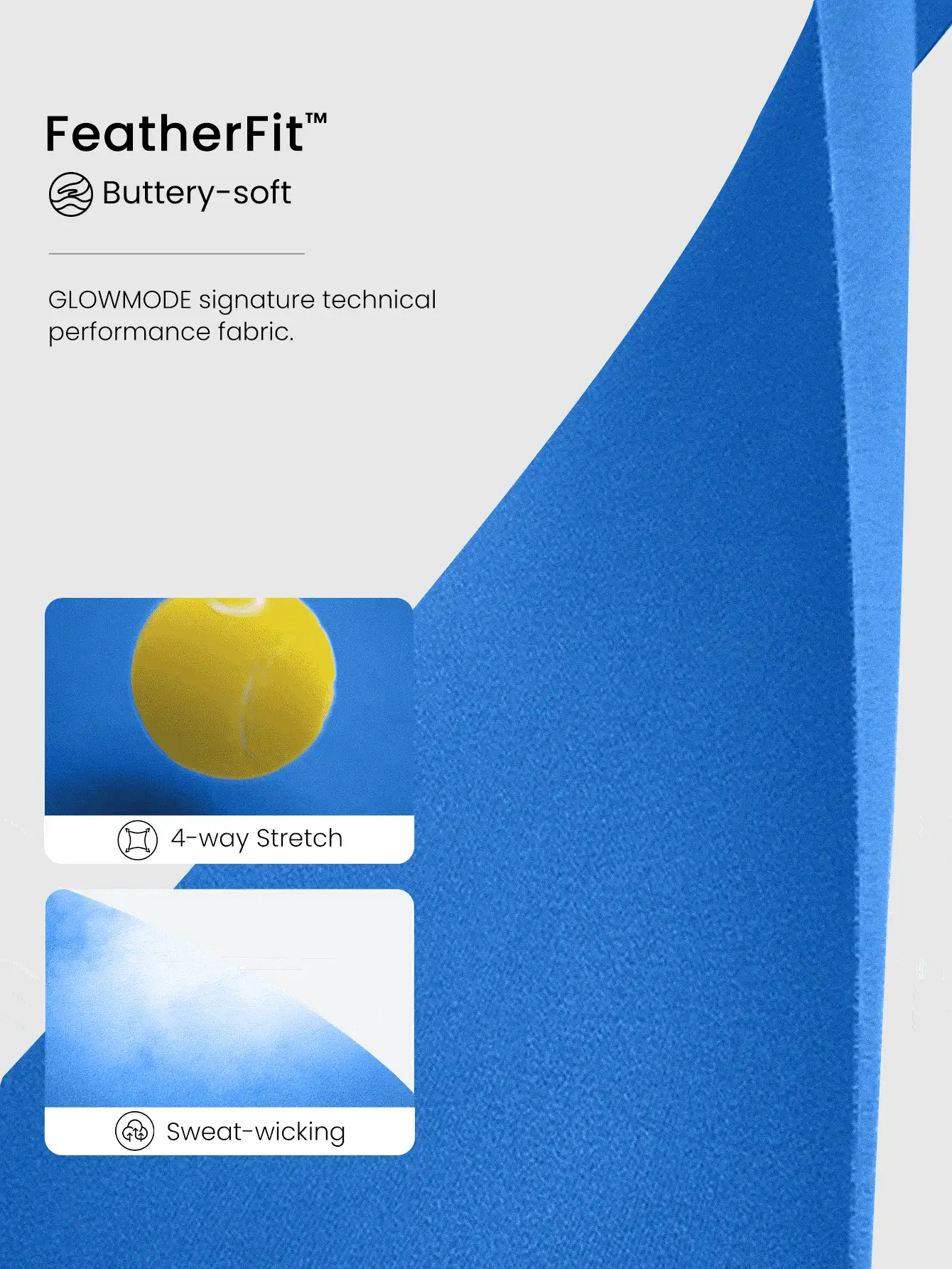 GLOWMODE 4.3" FeatherFit™ Power Play Tummy Control Crossover Strappy Back Romper Bodysuit tác động thấp Yoga Pilates Studio Hàng ngày Thường ngày Có thể tháo rời Cúp - Blue Power - Xem 5