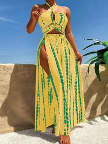 SHEIN Swim 3pcs/Set Simple Fashion Swimwear, Suitable For Summer - Multicolor - View 1