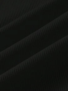 SHEIN Leap Crew Baby Girl Casual Knit Black Summer Versatile Top, Mommy And Me Matching (Sold Separately) - Black - View 5