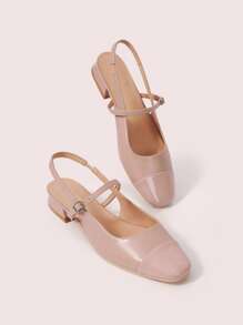 CUCCOO DOLLMOD Women's Fashion Light Apricot Patent Leather Mary Jane Flats With Strap, Square Toe - Apricot - View 6