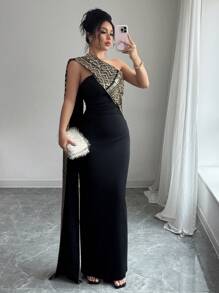 Rafferiza 女士金属褶皱紧身连衣裙