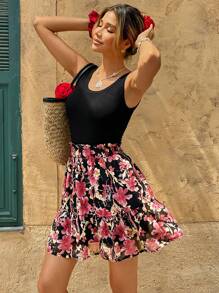 SHEIN Frenchy Falda de línea A minimalista para mujer, apta para el verano