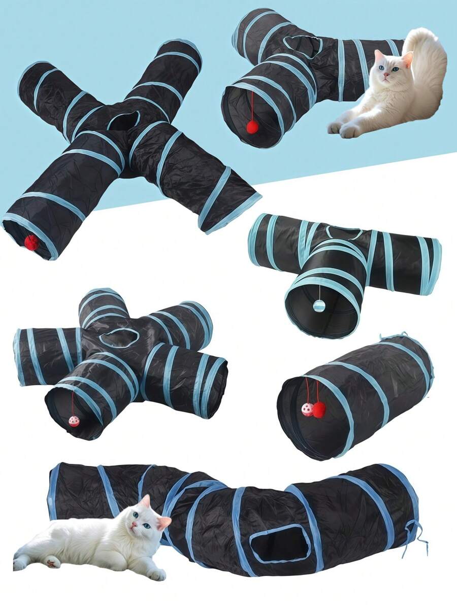 1pc Cat/Dog Lover Gift And Dog/Cat Mom Love Pet Supplies Cat/Dog Lover Gift And Dog/Cat Mom Love Pet Cat Lover And Cat Mom Love Tunnel Rainbow Playing Tunnel 3-Way Interactive Cat Lover And Cat Mom Love Crinklable Crinkle Roll Mat Toy, Foldable Breathable Cat Lover And Cat Mom Love Tunnel, Funny Drill Bucket - Multicolor - View 1