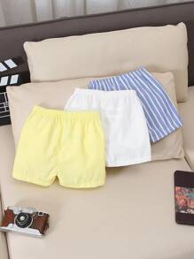 Souflis Souflis 3 件套男婴纯色简约时尚休闲短裤套装，适合夏季 - 彩色 - 查看 2