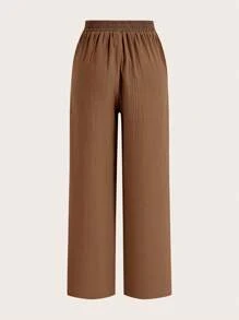 Poéselle Pantaloni de vară cu buzunare înclinate cu cravată în față Pantaloni largi casual din bumbac in mai multe piese, casual, confortabili și respirabili, potriviți pentru îmbrăcămintea zilnică de vacanță - Multicolor - Vizualizare 9