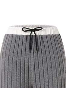 SHEIN Explorewe 2 件套女童休闲拼色圆领上衣和裤子套装