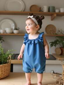 Baby Mädchen Kleidung Baby Mädchen Xiaofel Ärmel Jumpsuit Shorts, lässiger süßer Sommer Jumpsuit