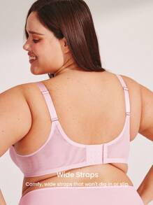 LUVLETTE Plus Dream Curve Air Full Coverage Airy Breathable Sheer Mesh Spacer Cup Pink Basic Breezy Comfort Minimizer Bra - Pink - View 4