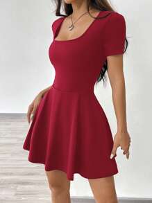 SHEIN EZwear 玫红色针织女士短裙