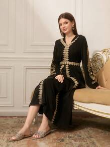 CUCCOO TILAWA New Outdoor Ladies Flat Sandals, Pointed Toe Fashion Rhinestone Decor Black Velvet Slippers, Soft Sole Comfortable Casual Slip-On For Party And Commute, Summer Women Shoes - Champagne - View 5