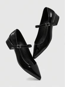 CUCCOO BIZCHIC New Pointed Toe Women High Heel Shoes With Bow, Color Blocking & Rivets, Elegant French Style For Christmas - Black - View 2