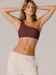 Aralina Leisurewear Minimalist Soft Stretch One-Shoulder Active Summer Workout Tank Top