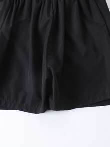 Girls' Elegant Urban Commute School Style Gold 3D Button Fitted Mini Skort Shorts - Black - View 5