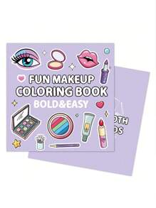SHEIN 1 Buku Mewarnai 40 Gambar Kartun Lucu untuk Anak Perempuan dengan Riasan dan Gambar Doodle, Buku Mewarnai Mudah untuk Anak-Anak - MultiWarna - View 4