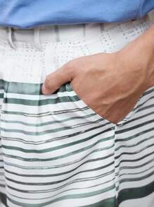Maija Herren Gestreifte Pockets Lässig Loose Shorts - Verschiedenfarbig - Übersicht 3