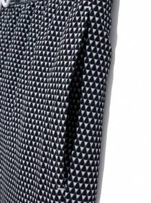 Manfinity Men's Letter & Geometric Print Drawstring Waist Loose Beach Shorts,Hawaiian, Geometric Swim Trunks, Black And White Swim Trunks, Drawstring Swim Trunks, Men's Beachwear - Black and White - View 4