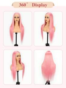 13x4 蕾丝前假发人发直发 22 24 26 英寸橙色 613 粉色红色蕾丝前假发人发 180 密度金发假发人发蕾丝前假发 - SPink - 查看 4