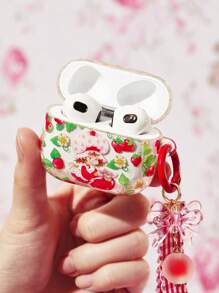 Strawberry Shortcake X SHEIN 草莓图案硬壳保护套，带钥匙扣，礼品之选，适合夏季/春季、海滩、度假。 - 彩色 - 查看 2