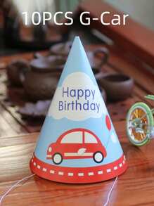 SHEIN 10 件彩虹派对装饰生日帽、生日派对创意三角帽、家居装饰、适合所有人的生日派对帽、艺术装饰礼品、 - 彩色 - 查看 10