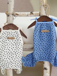 PETSIN Blue Casual Sports Style DADAGOU Stars Pattern Breathable Fabric Lightweight Summer Pet Traction Jumpsuit