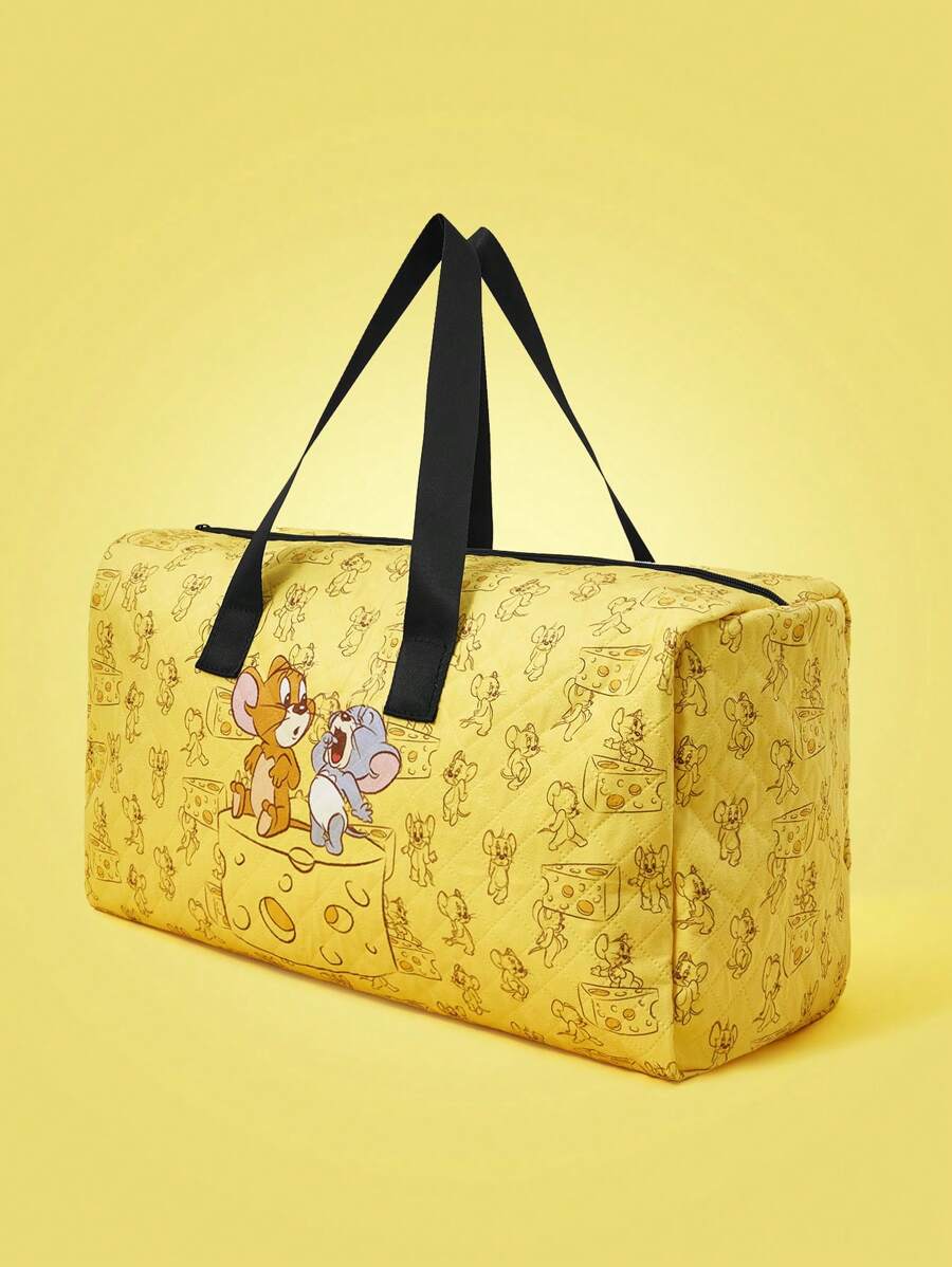 TOM & JERRY X SHEIN Cute Cartoon Mouse Print Large Capacity Foldable Travel Bag