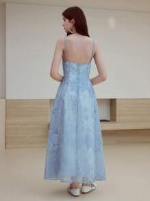 MOTF STUDIO فستان خط أ مطرز بالزهور