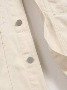 Manfinity Homme Men's Casual Apricot Denim Jacket With Long Sleeves Collar Neckline And Regular Fit For Everyday Style - Apricot - View 7