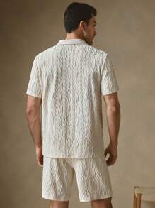 Manfinity VCAY 2pcs Men's Slim Fit Turndown Collar Short Sleeve Casual Polo Shirt Set, Suitable For Summer