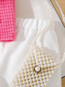 2 件套女婴夏季服装，刺绣无袖上衣 + 短裤 - 粉色 - 查看 4