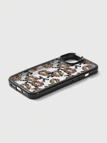 ROMWE Fairycore 1 Stück Leoparden-Muster Lippen Design Handyhülle, kompatibel mit 11 12 13 14 15 Pro Max 16