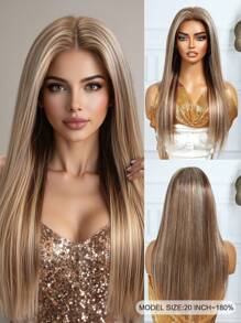 9X6 Wear&Go 无胶假发 4/27/613 挑染棕色混合金色长直发假发 100% 真人发质 180% 密度 18 英寸 20 英寸 女士 - S4/27/613 - 查看 2