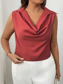 Celure قميص بلوزة فضفاضة أكمام بلا أكمام كاجوال بتصميم عتيق حديث