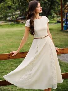 Vintamour Vestido de encaje elegante vintage, vestido casual de fiesta para vacaciones de verano para mujeres, vestido blanco para Pascua, vestidos de verano para mujeres, vestido de graduación, ropa de verano, vestidos blancos de verano para mujeres, atuendos de vacaciones para mujeres, vestido de graduación, vestido de invitada de boda, vestidos de primavera para mujeres, atuendos de primavera para mujeres, vestidos de verano para el sol, vestidos formales para mujeres, atuendo de Pascua para mujeres, vestidos de graduación para mujeres, vestidos de cumpleaños